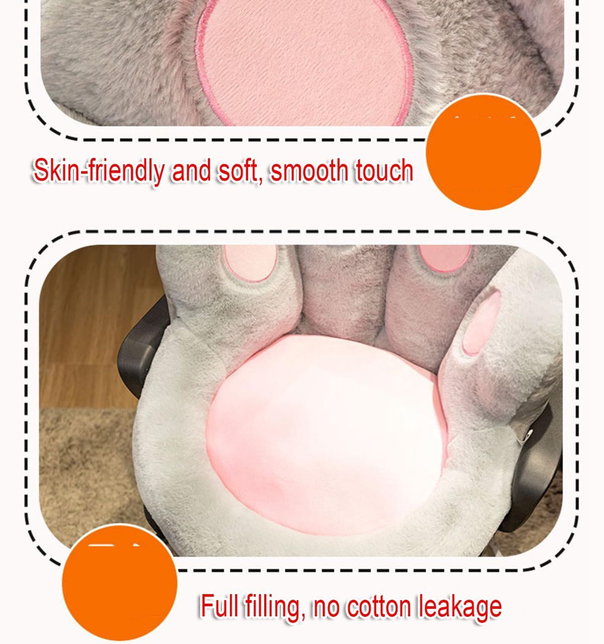 Cat Paw Cushion Chair Cushion Plush Cushion Home Decor Gift For Her Versatile - Gray - Size 45*40*35cm