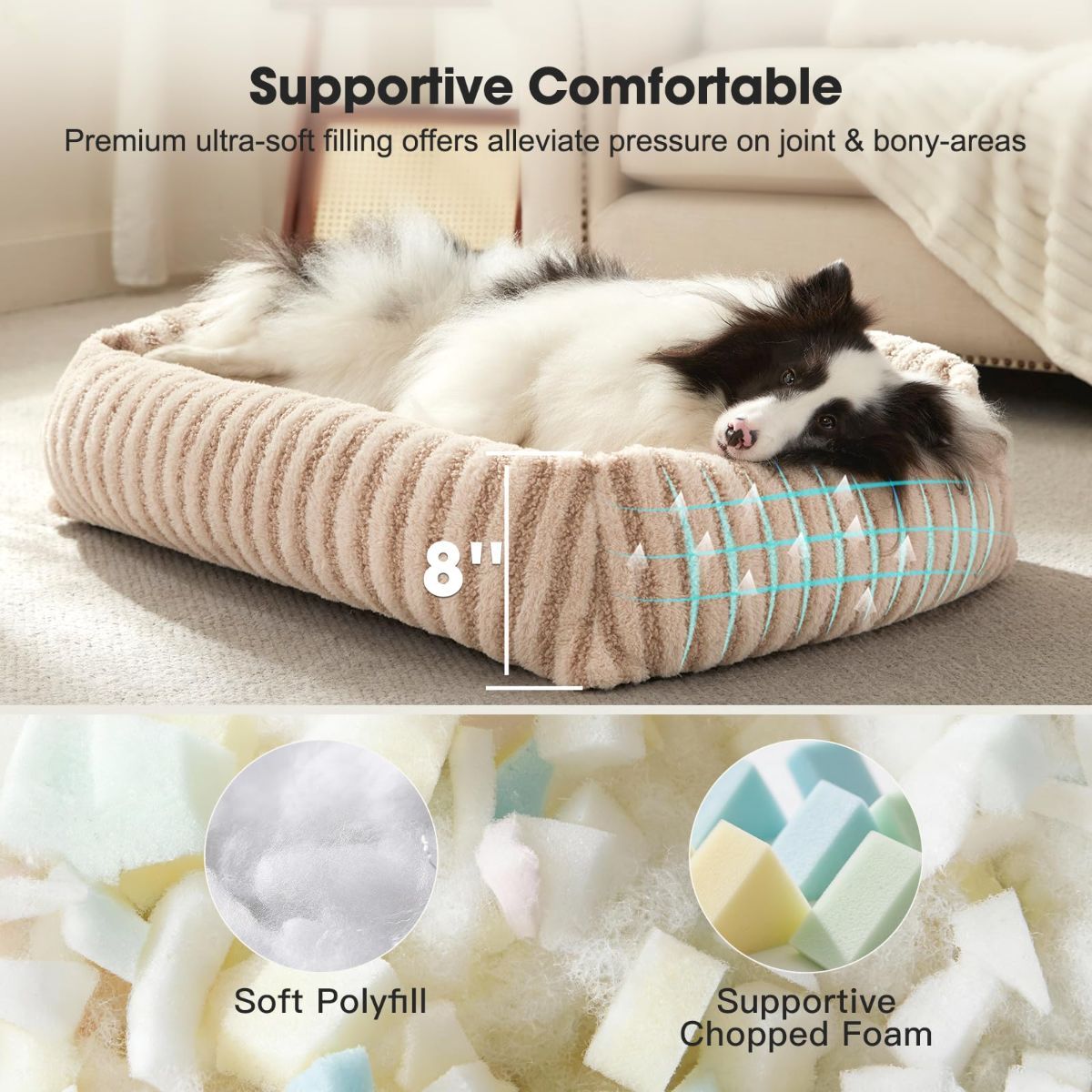 Dog Bed Soft Dog Bed Rabbit Velvet Dog Bed Teddy Fabric Dog Bed Cozy Dog Bed - Gray - Size 20in*19in
