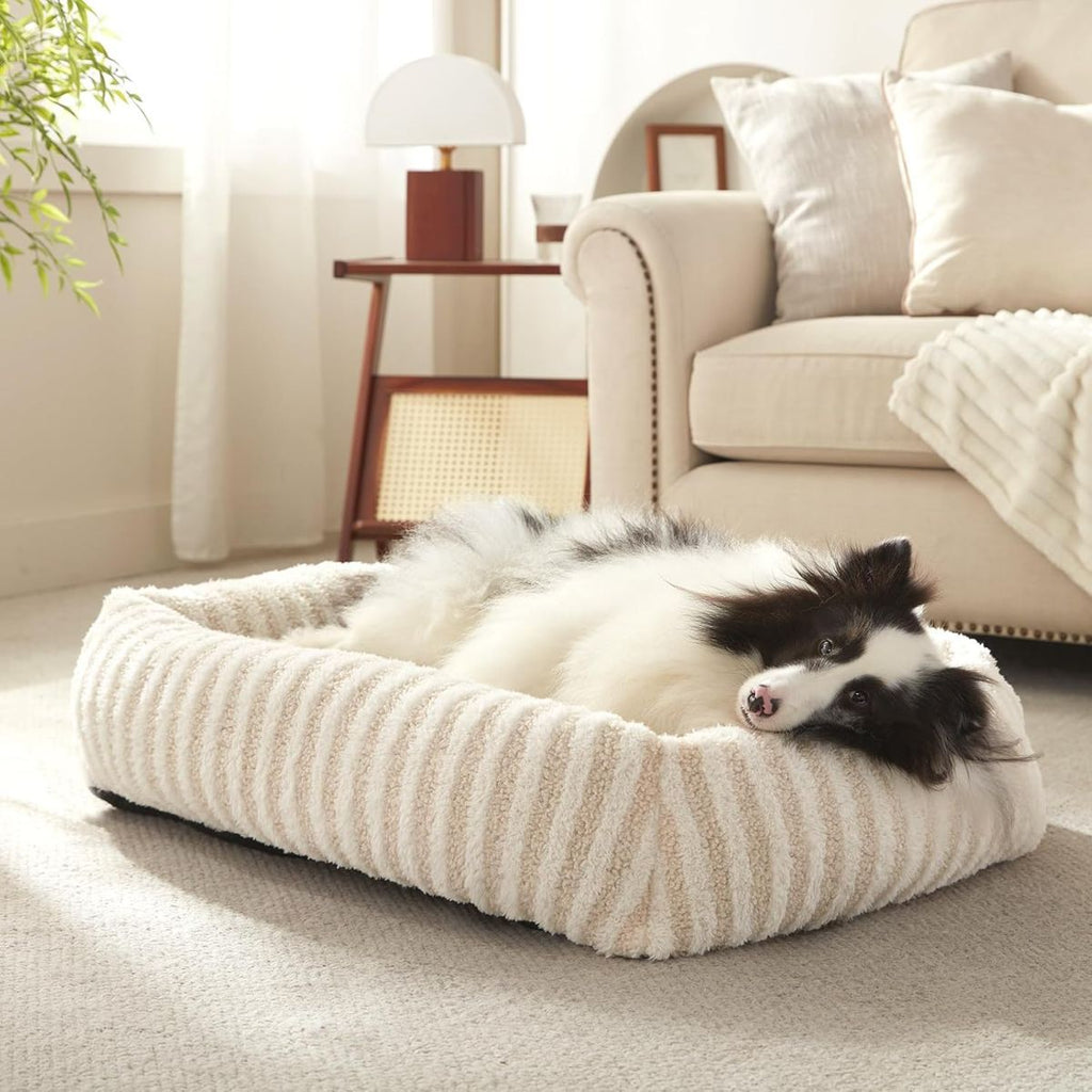 Dog Bed Soft Dog Bed Rabbit Velvet Dog Bed Teddy Fabric Dog Bed Cozy Dog Bed - Gray - Size 20in*19in