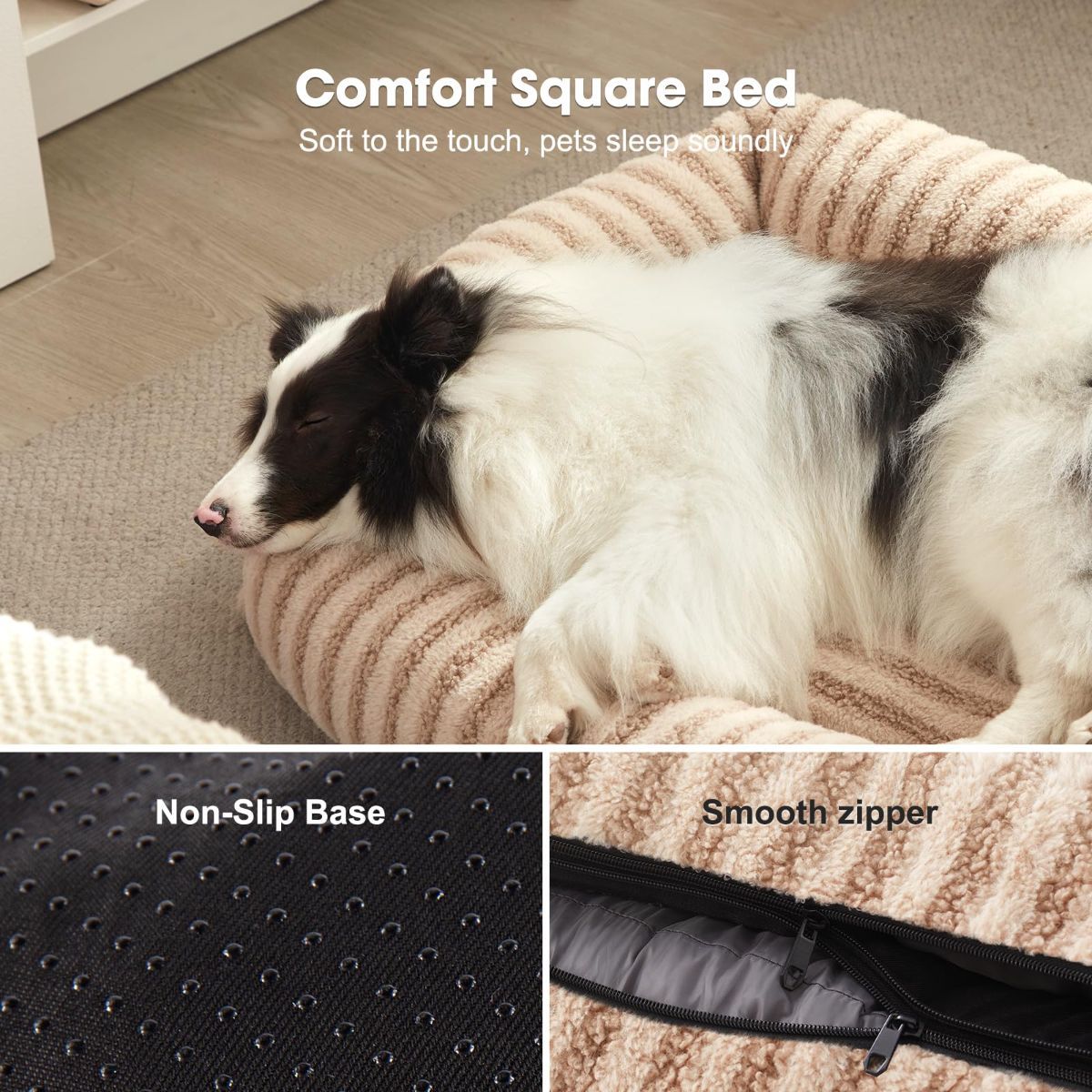 Dog Bed Soft Dog Bed Rabbit Velvet Dog Bed Teddy Fabric Dog Bed Cozy Dog Bed - Gray - Size 25in*21in