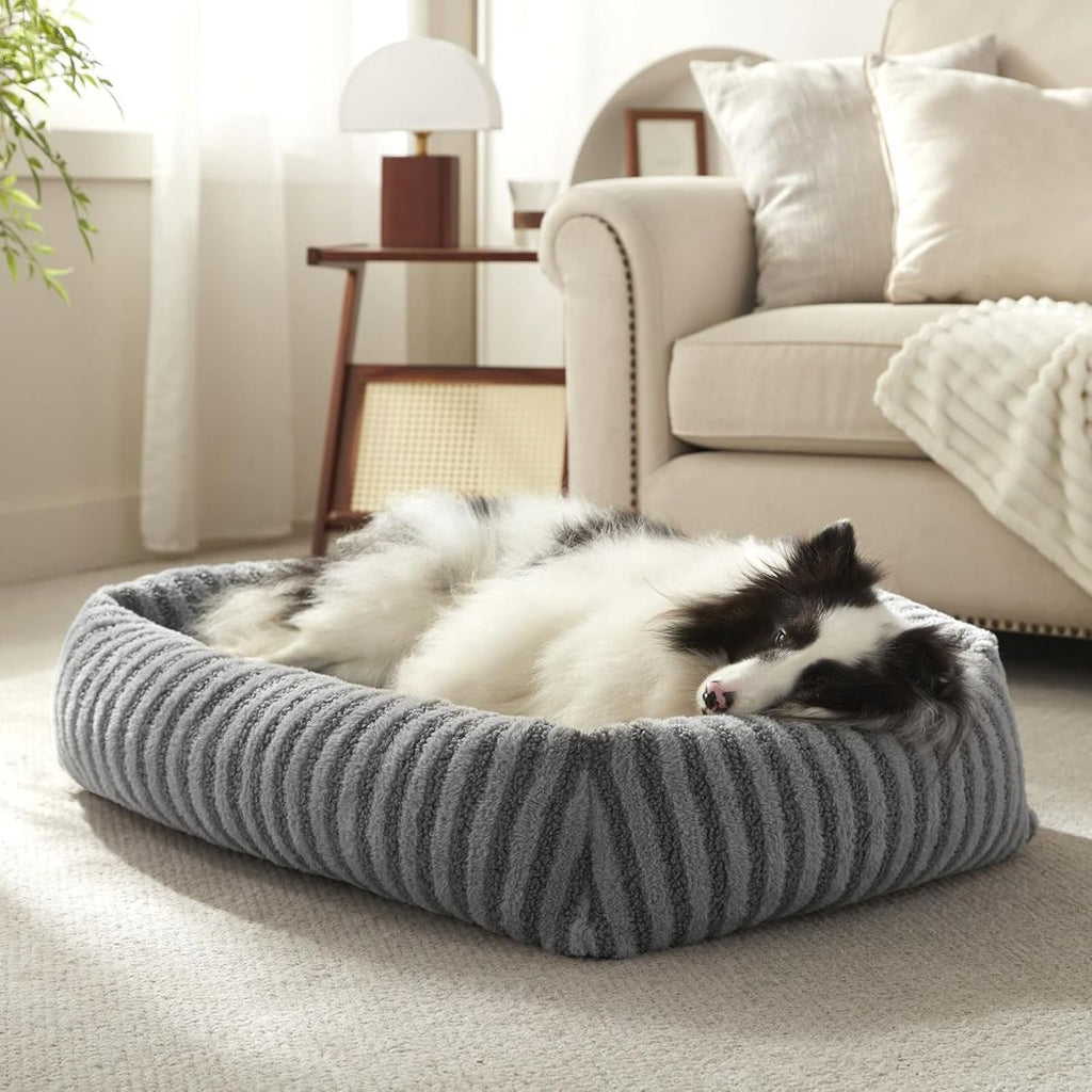 Dog Bed Soft Dog Bed Rabbit Velvet Dog Bed Teddy Fabric Dog Bed Cozy Dog Bed - White - Size 25in*21in