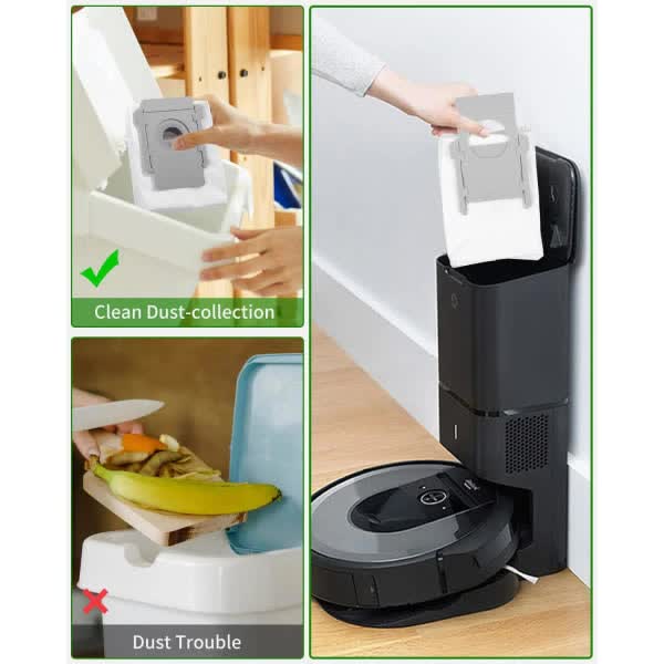 Vacuum Cleaner Bags Compatible with iRobot Roomba i7 i7+ i3 i3+ i4 i4+ i6, 10 Pack