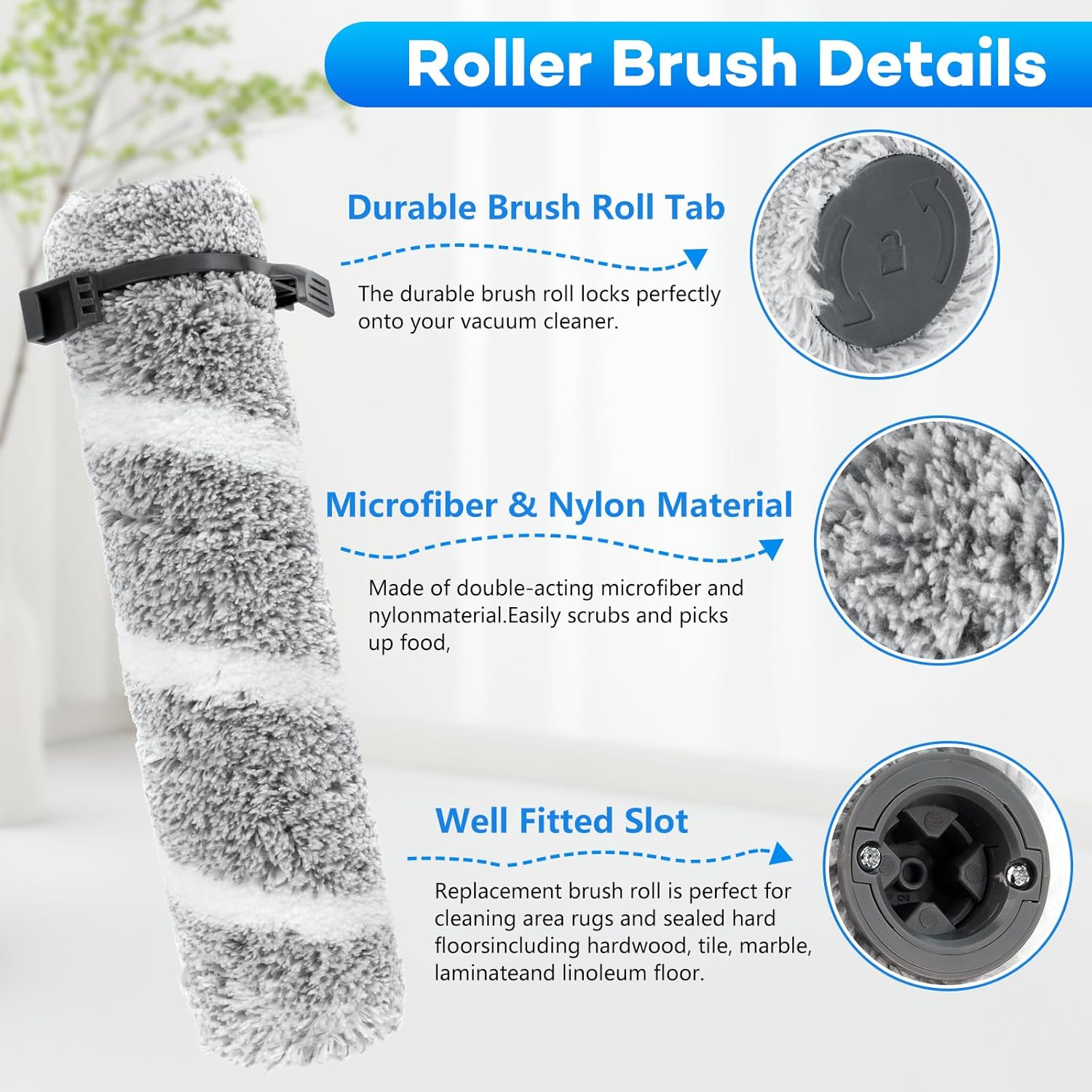 Replacement Roller Brush Filter for Bissell Crosswave OmniForce EDGE 3930F/3933/v2/3999z Multi-Surface Hard Floor Cleaner Wet Dry Vacuum, Brush Roller Replacement Parts