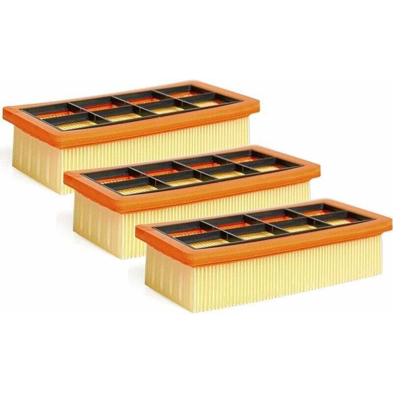 Kärcher vacuum cleaner filter 3-pack flat pleated filter accessory for Kärcher vacuum cleaners AD 3200, AD 3 Premium and AD 4 Premium, 6.415-953.0