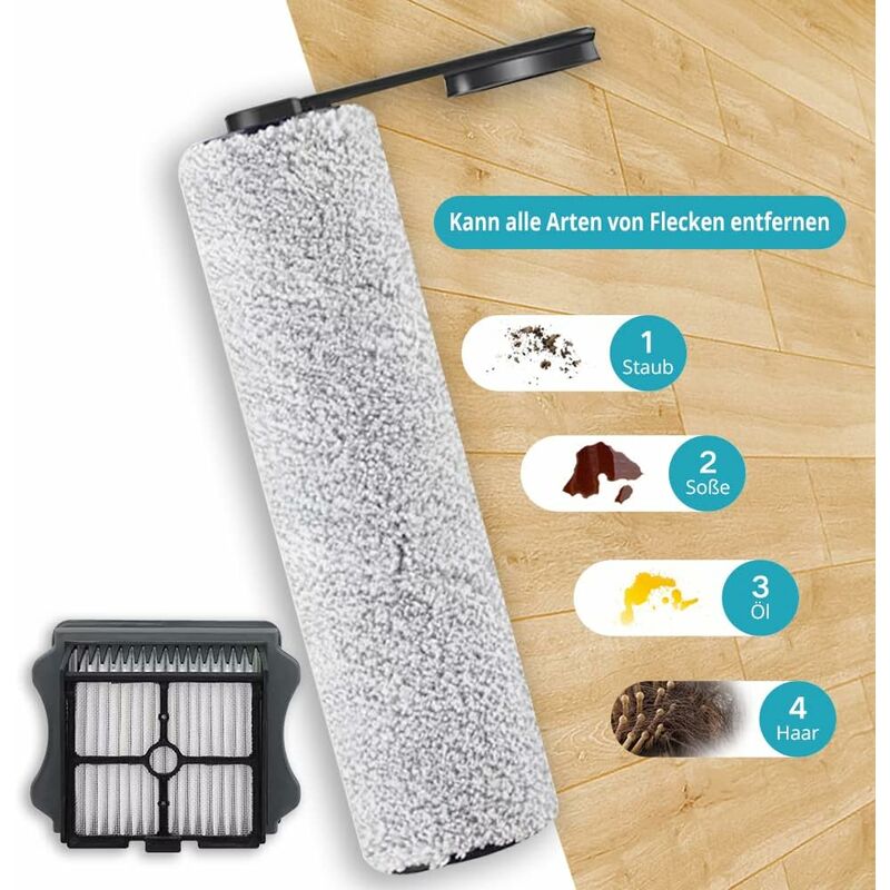 S5 2 Pack Brush ROllers & 2 Pack Hepa Filters For Tineco Floor One S5 Cordless Vacuum Cleaner