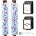 Replacement Accessories 2 Multi-Surface ROller Brush + 2 Filters For Bissell Crosswave 17132 And 2225N Series