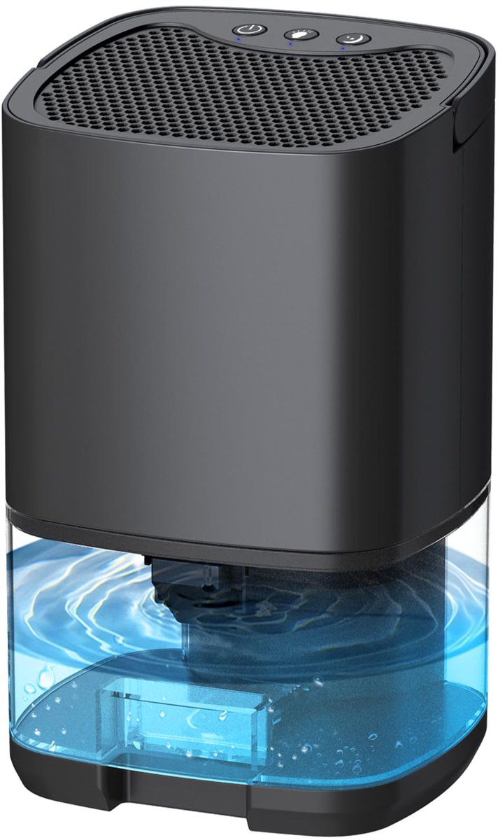 Smart Dehumidifier 1L Ultra Quiet 2-in-1 Bedroom Bathroom Basement Black