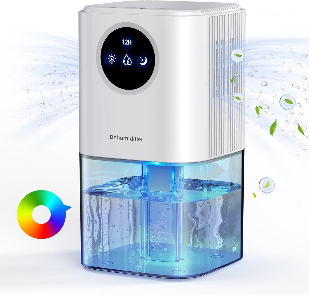 Smart Dehumidifier Ultra Quiet Portable Laundry Drying Bedroom Bathroom White
