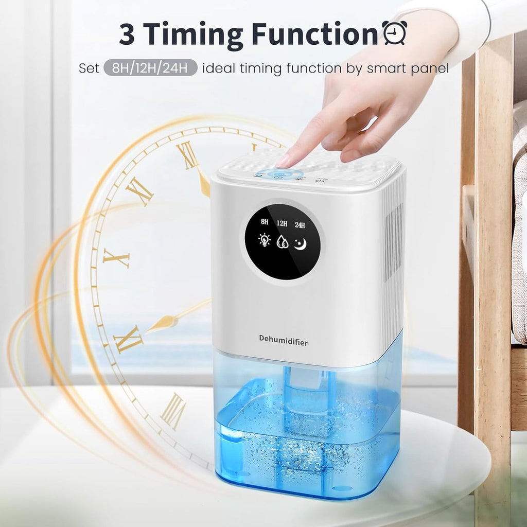 Smart Dehumidifier Ultra Quiet Portable Laundry Drying Bedroom Bathroom White