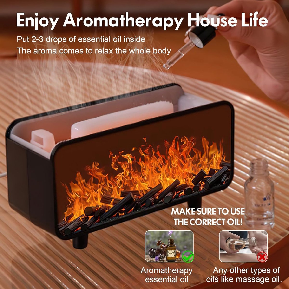 Snow House 3-in-1 Humidifier - Aromatherapy - Bedroom - Automatic Fragrance Diffuser - Mood Lighting - 7 Colors - Halloween Decoration - Christmas Gifts - For Home/Office - Wit