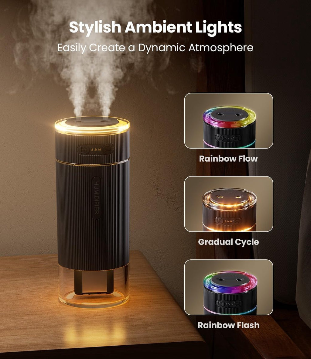 Humidifiers - Air humidifier - Bedroom humidifier - Mini desktop humidifier for travel, office, or children's room - Wit