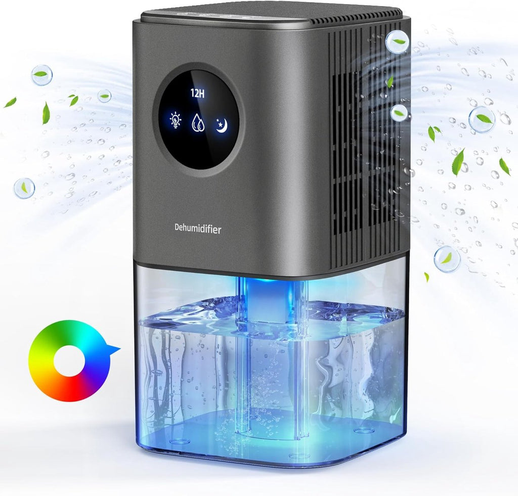 Smart Dehumidifier Ultra Quiet Portable Laundry Drying Bedroom Bathroom Black
