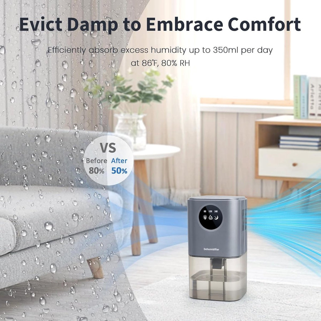 Smart Dehumidifier Ultra Quiet Portable Laundry Drying Bedroom Bathroom Black