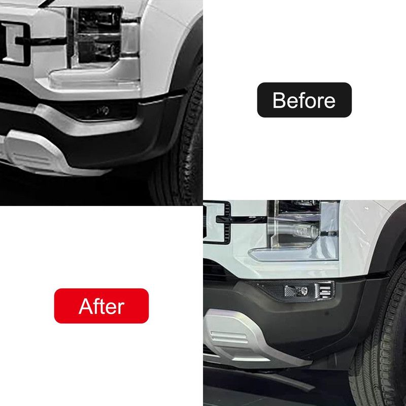 BYD Shark 6 Side Fender Parking Light Decorative Covers | 3 Surface Finishes Available: Black, Chrome, Carbon Fiber Truck Exterior Decorative Covers (Black)