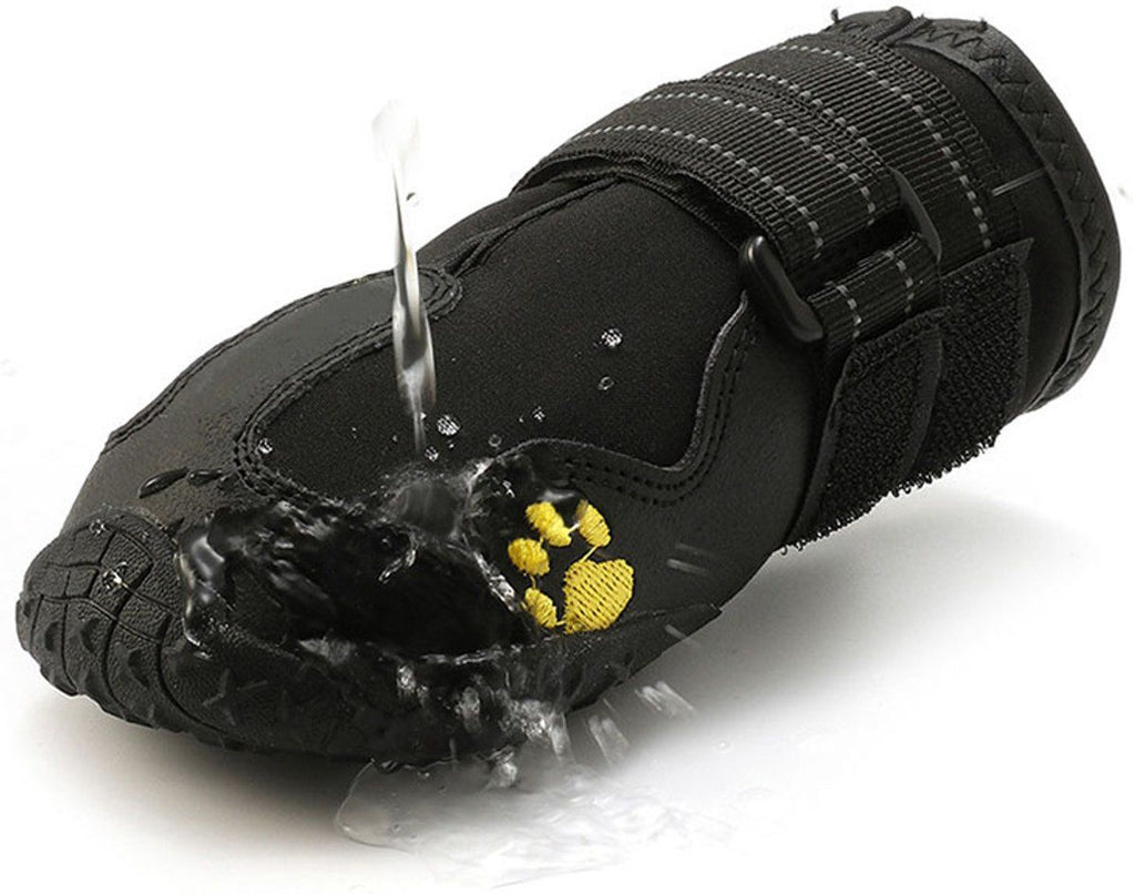 Dog Shoes Adjustable Paw Protectors Black, 7.5 x 6.5 cm
