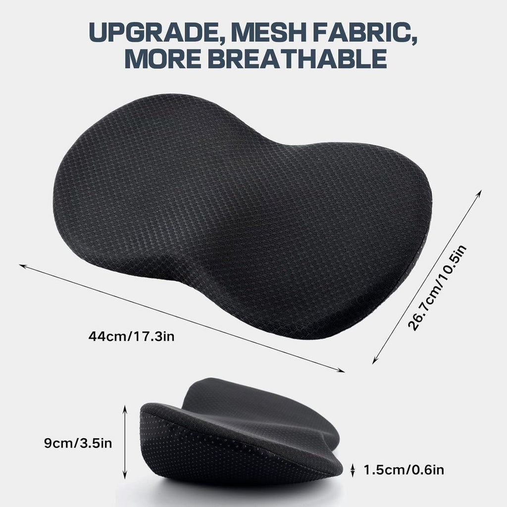 Car Seat Cushion Memory Foam Wedge for Lower Back Support Black, 44 x 23.5 x 9.5 cm