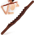 Wooden Massage Roller 31 Bead Gua Sha Lymphatic Drainage Tool Brown, 59 cm