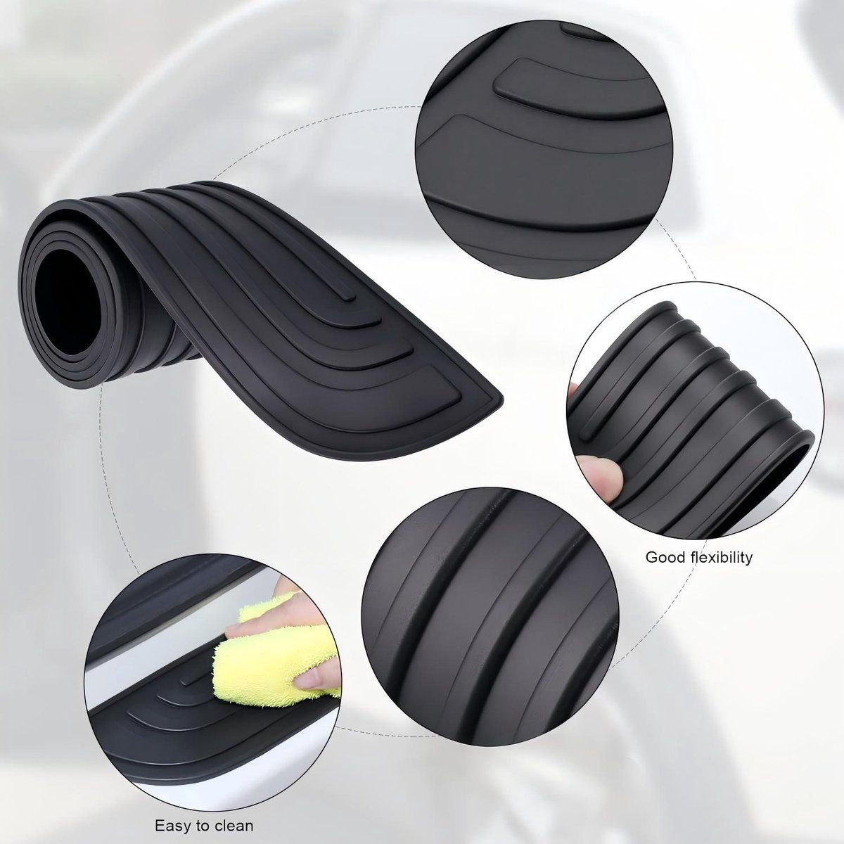 Green Universal Car Bumper Protection Strip Scratch Resistant Anti Slip, 104 x 9 cm