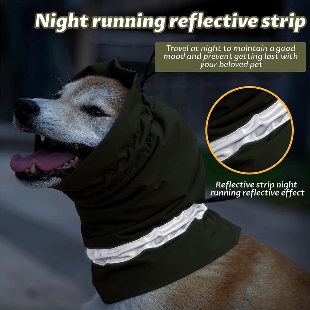 Dog Winter Earmuffs Calming Waterproof Snowproof Army Green, Size L, 50-64 cm