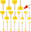 20 pieces - Sponge brushes - Brushes - Paint brushes - Children's Round Sponge Brushes - sponge paint brushes - graffiti painting tools - for children's art and DIY painting - 5 sizes - yellow