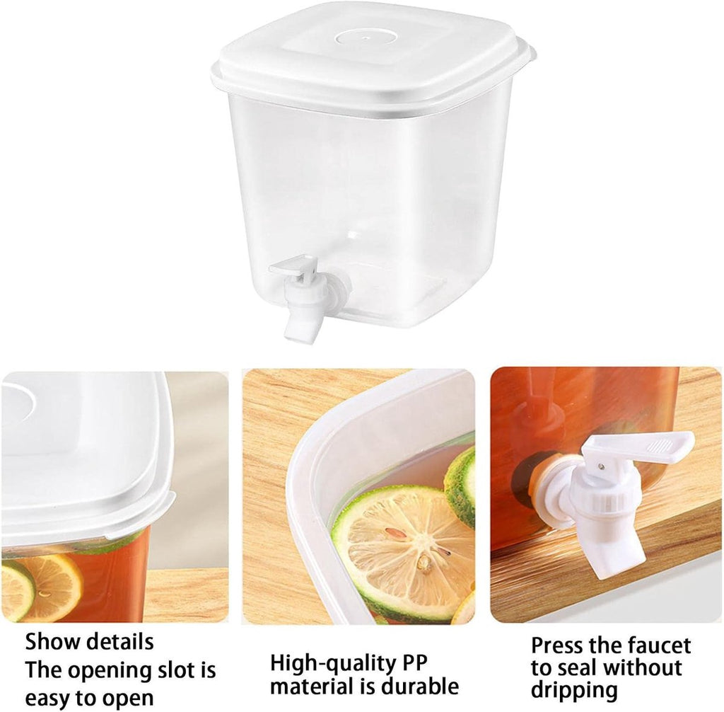 Water Dispenser - 3.5L Water Dispenser with Lid - Water Tap - Drink Bucket - Beverage Machine with Tap - Lemonade Dispensers - Lemonade Tap - Plastic Juice Dispenser - Beverage Dispensers - Juice Dispenser - Lemonade Juice Party Cocktail Cold Water Jug