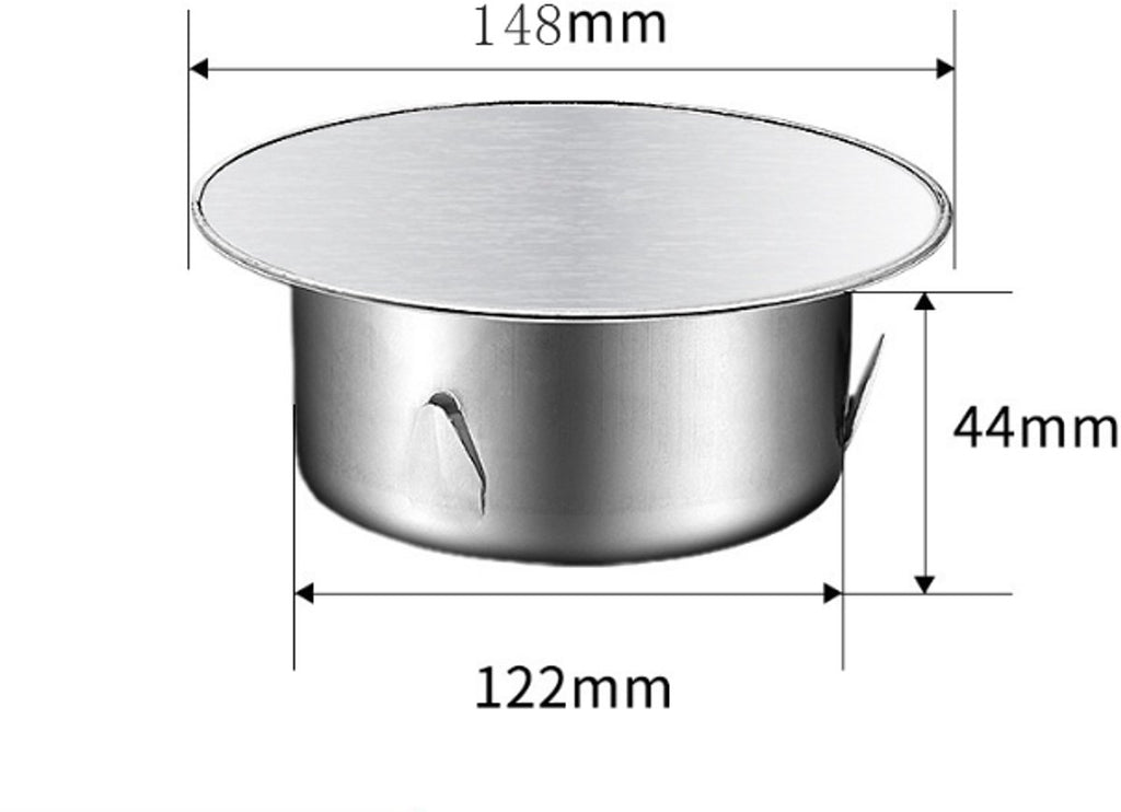 Chimney hood - Stainless steel - Pipe hood - Ø 148 mm - Base diameter: 122 mm - Depth 45 mm - Prevents foreign objects from entering - Prevents odor formation
