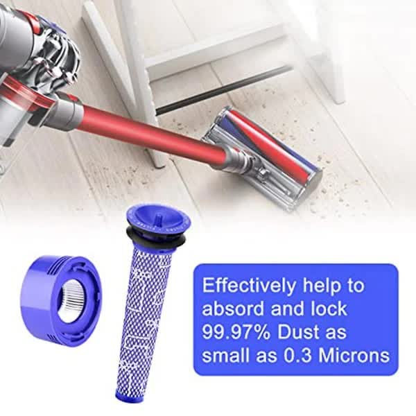 Replacement HEPA Filter Pack Compatible with Dyson V7 V8 Animal V8 Absolute Cordless Vacuum Cleaners