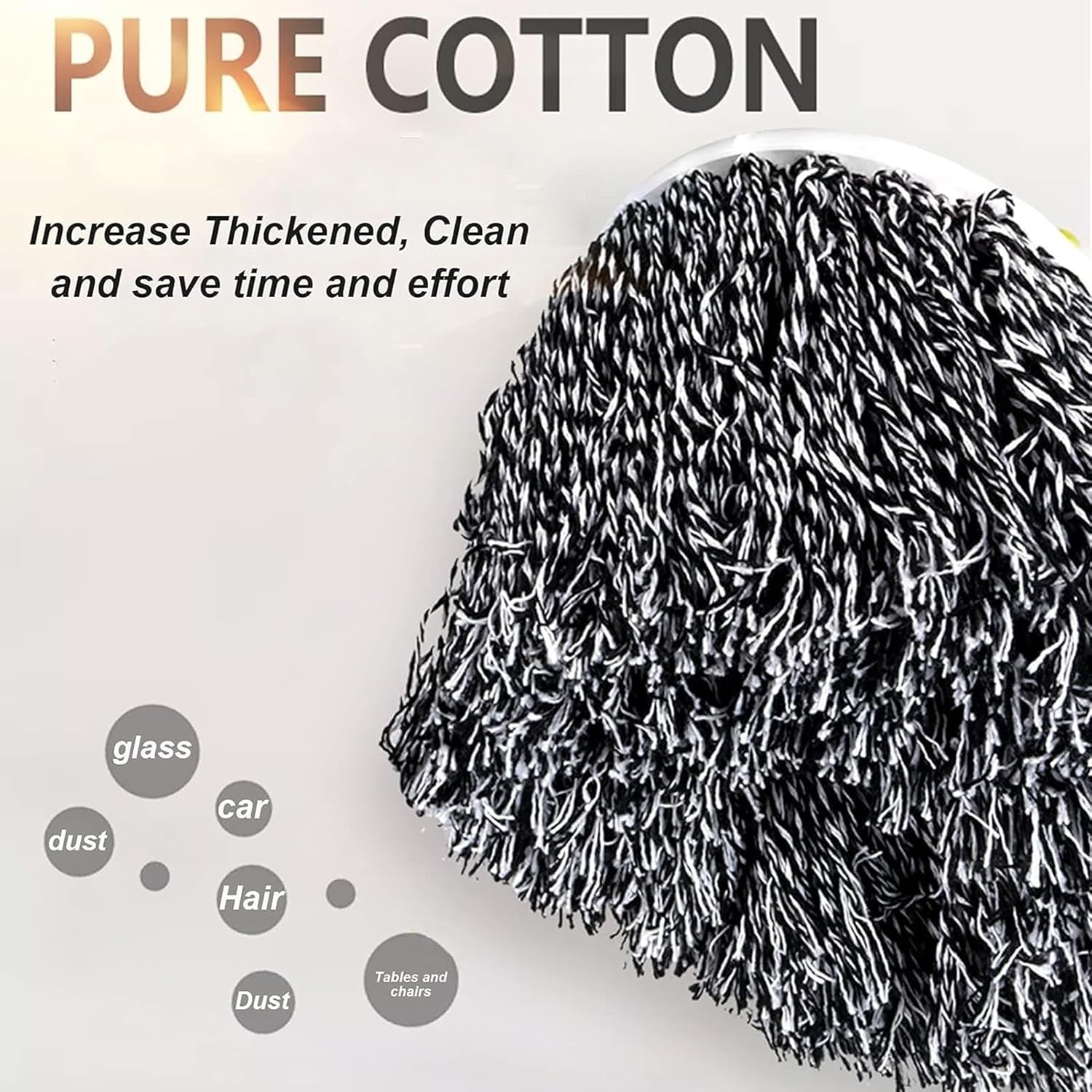 Spin Mop Refill for 360° Cotton Thread Mop Head Replacement - Round Cotton Thread Size Compatible Mop Head for Hardwood,Tile, Marble Floor (Color : B)