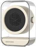 Electric Heater - Portable Electric Heater - Desk Fan Heater - Small Household Fan Heater - Portable, Fast Heating Electric Heater for Office Use - Two Temperature Settings - Off White