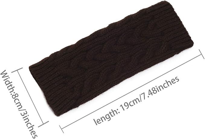 Brown Fingerless Wrist Mittens for Women, Classic Acrylic Knit Gloves Available in 9 Colors, Ideal for Typing Driving and Casual Cool Weather Wear