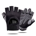 Black Half Finger Fitness Training Gloves for Men and Women, Breathable Mesh Back with Non-Slip Microfiber Palm, Wrist Protection Size XL for Gym and Cycling