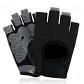 Women's Half Finger Gym Gloves with Non-Slip Gel Pads for Weightlifting, Bodybuilding, and Cycling, Breathable Elastic Fabric Size L for Secure Grip