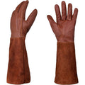 Long Thorn-Resistant Gardening Gloves for Women, Rose Pruning and Cactus Handling Protective Arm Covers, Thick Cowhide Leather with Cotton Lining