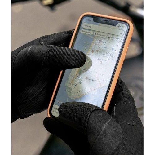 Black Tactical Military Gloves with Touchscreen Compatibility, Reinforced Nylon Construction with Non-Slip Panels and Adjustable Velcro Cuffs Size L