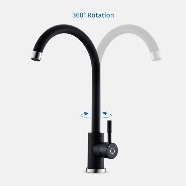 Kitchen Faucet, Single Handle High Arc Sink Faucet, 360 degree rotation, single-handle control, Matte Black Finish