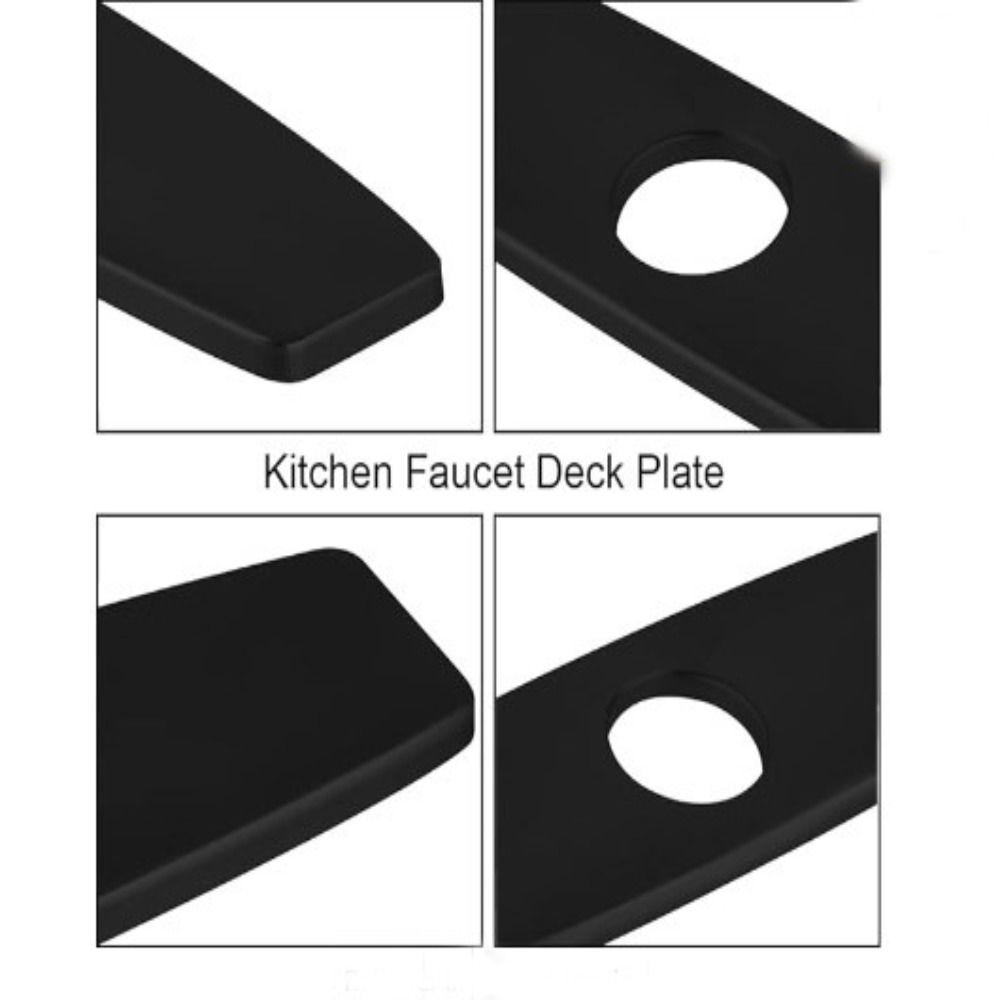 Sink cover plate, Stainless steel material, 10 Inch Sink Deck Plate, stainless steel construction, Matte Black Finish