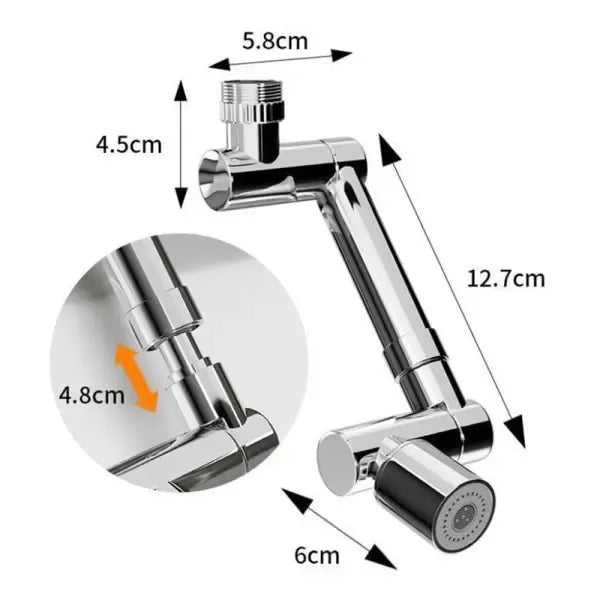Alloy Universal Rotation Faucet Aerator Retractable Swivel Copper Alloy, splash reduction, water filtration, Black Finish