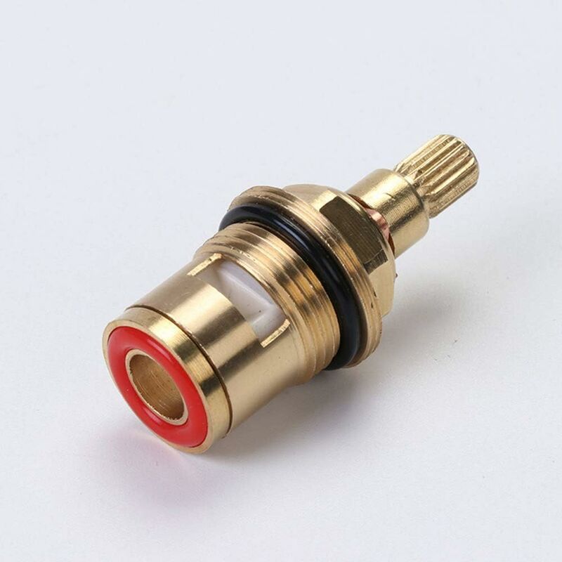 Compatible with 1/2 Ceramic Faucet Cartridge, Hot and Cold Ceramic Faucet, G1/2 Thread, 20-Tooth Valve Stem, Blue Finish