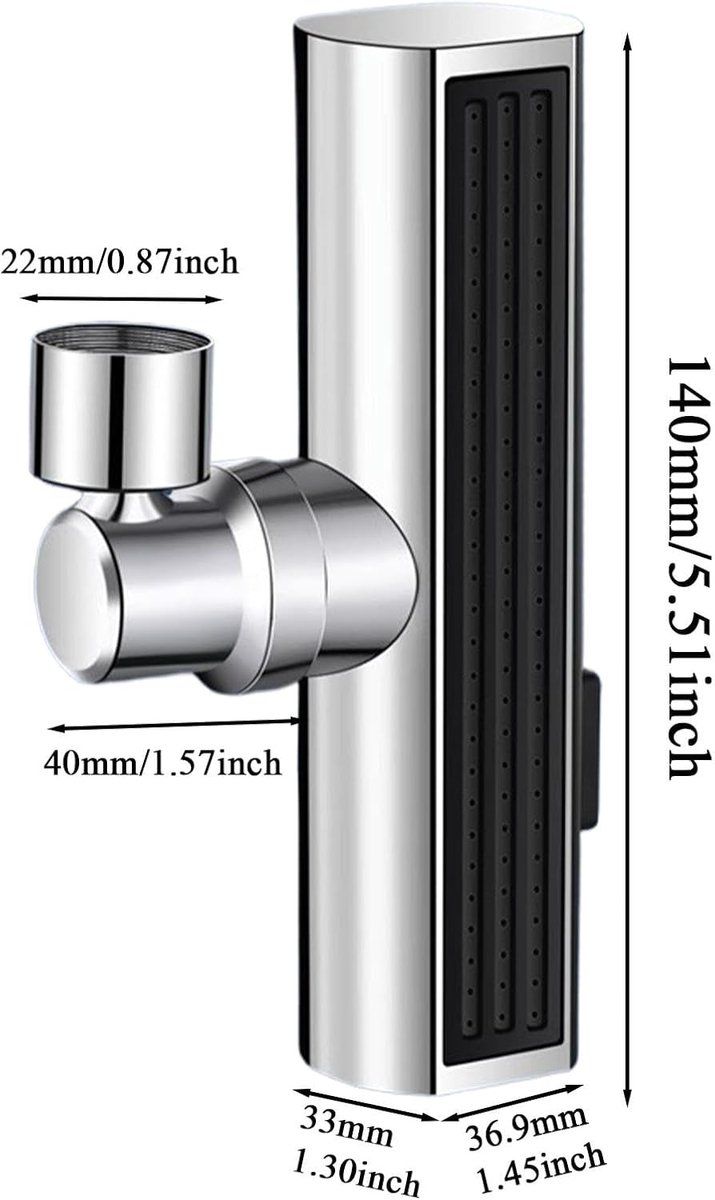 Faucet Spray Nozzle- 3 Spray Modes Faucet Nozzle- 3 Spray Modes Sink Faucet Parts- Splashproof Bathroom Faucet Attachment Sprayer for Restaurant