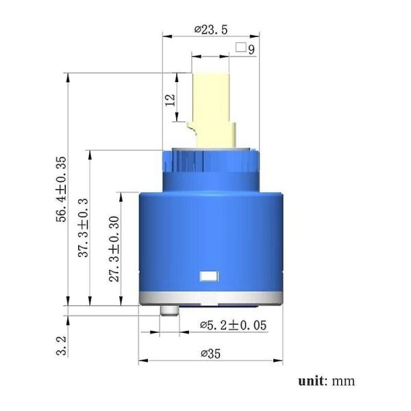 Sedal 35 mm Ceramic Tap Insert for replacing single-lever mixers, ceramic cartridge, pressure-boosted flow, daily sink use