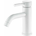 Bathroom Faucet, Stainless Steel Sink Faucet, Water-Saving Flow, Splash Reduction, Ceramic Cartridge, White Finish