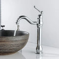 Retro Basin Faucet Swivel 360 Degree Rotation Single Handle Bathroom Mixer High Spout Cold and Hot Water Available, brass material, Chrome Finish