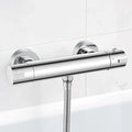 Wall-mounted thermostatic shower mixer with 38 degree C anti-scalding safety lockout, solid brass material, Chrome Finish