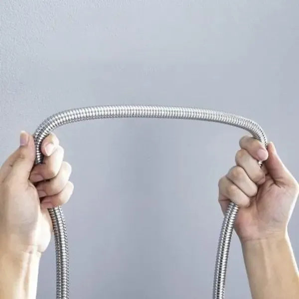 3m Shower Hose- Stainless Steel Shower Hose, stainless steel construction, 300 x 2 cm Overall Size, Silver Finish