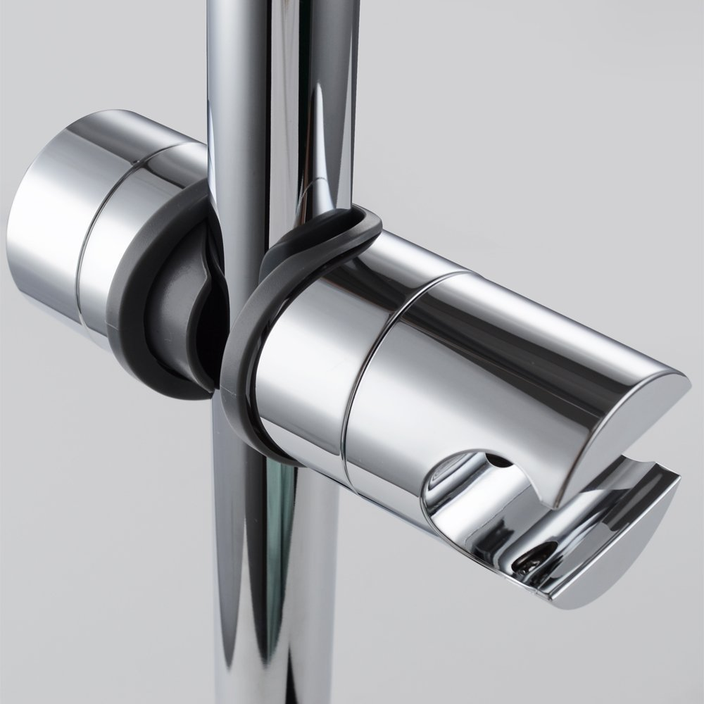 Hand shower holder for shower rod adjustable 18-25 mm Shower Rod Fit ABS, 11.73 x 4 cm Overall Size, Silver Finish