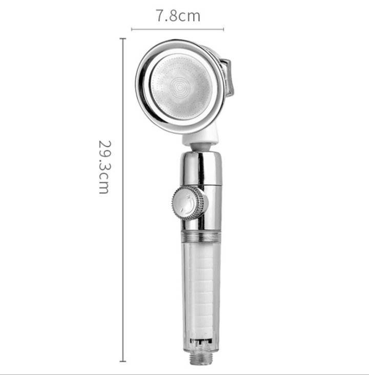 Large Pressurized Handheld Shower Head, Three-stage Water Stop Shower Head ( Without Vibrating Head (No Filter Cotton)), White Finish