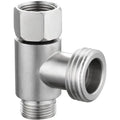 3-way 3/8" and 1/2" 3-way adapter Tee connector Stainless steel 3/8" water pipe T-connector, G1/2 Thread, Brushed Nickel Finish