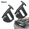 2pcs Car Tire Changer Rim Clamp Tire Mounting Machine Rim Pressing Tool Wheel Changing Aid Rim Clamp Adapter Black Accessories, Made of Plastic