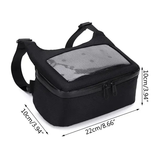Replacement Electric Bicycle Handlebar Front Bag Waterproof Motorcycle Main Bag Motocross E-Scooter Phone Navigation Bag Package Pouch, Black Color