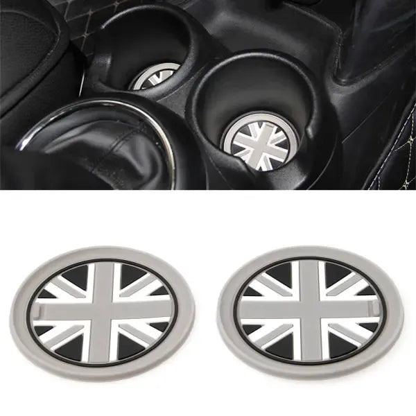 7.7mm Silica Gel Car Cup Anti-slip Pad Mat for Mini for Cooper 2011 2012 2013 R Gray, Replacement Part, Made of Silicone, Black Color, 2 Pcs Pack
